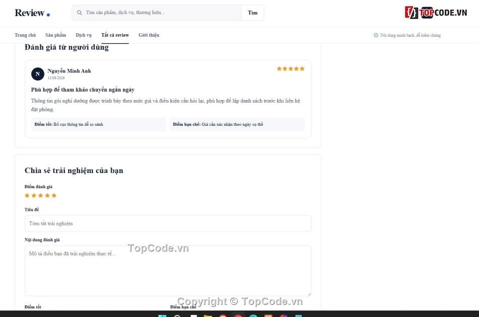 Đồ án,review,sản phẩm dịch vụ